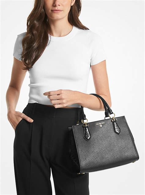 michael kors rochelle medium saffiano leather satchel|Michael Kors marilyn medium.